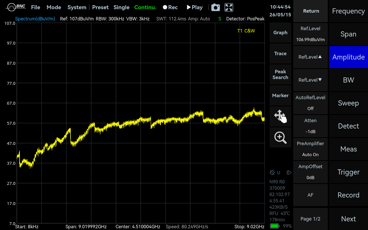 SpecICX-gen3 screenshot: Antenna Factor