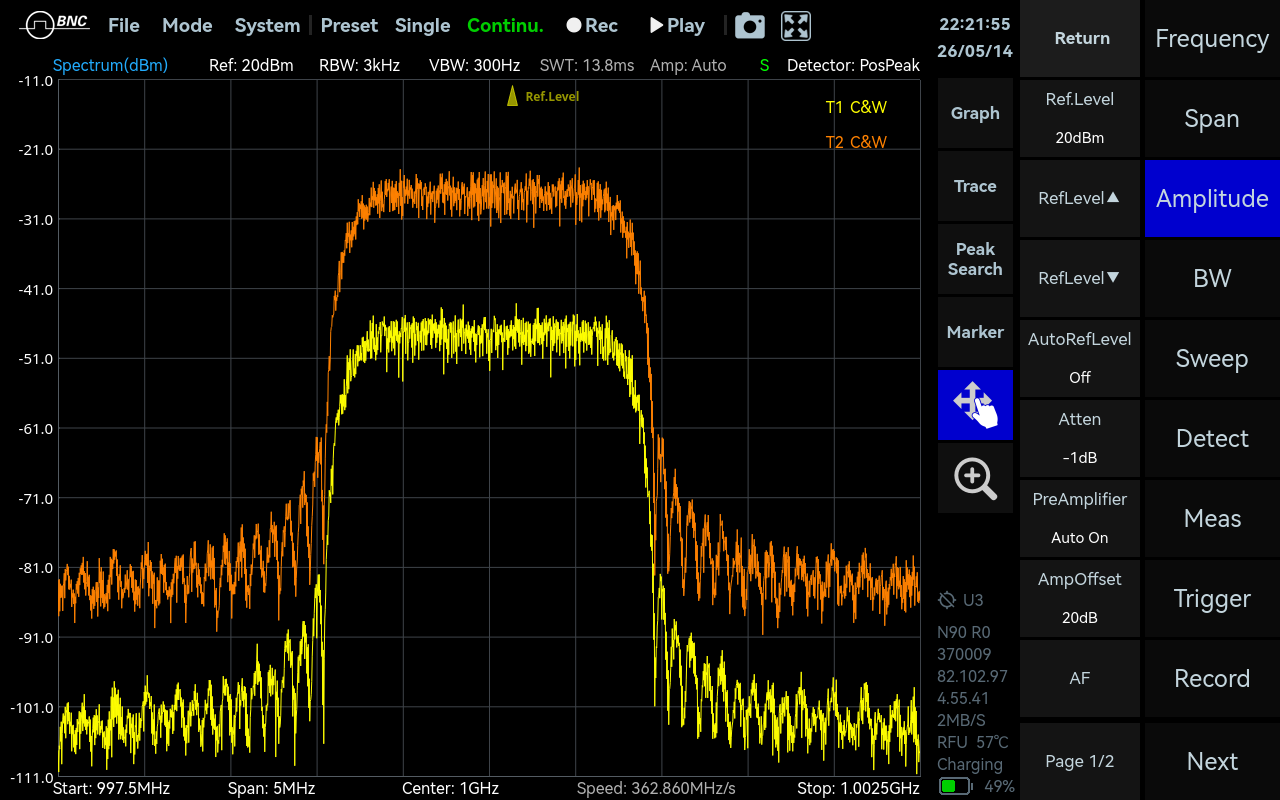 SpecICX-gen3 screenshot: Amplitude Offset